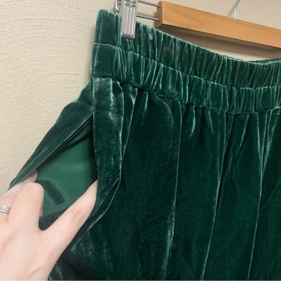 J.Crew Velvet Pull-On Skirt Green Size Medium NWT New - Picture 8 of 15